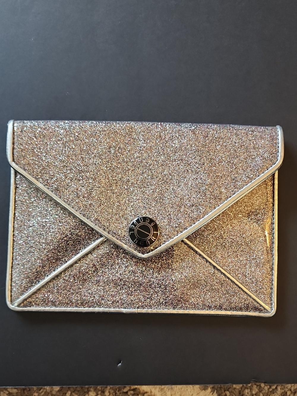 Henri Bendel Memory Pouch. Metallic Silver. 7×5